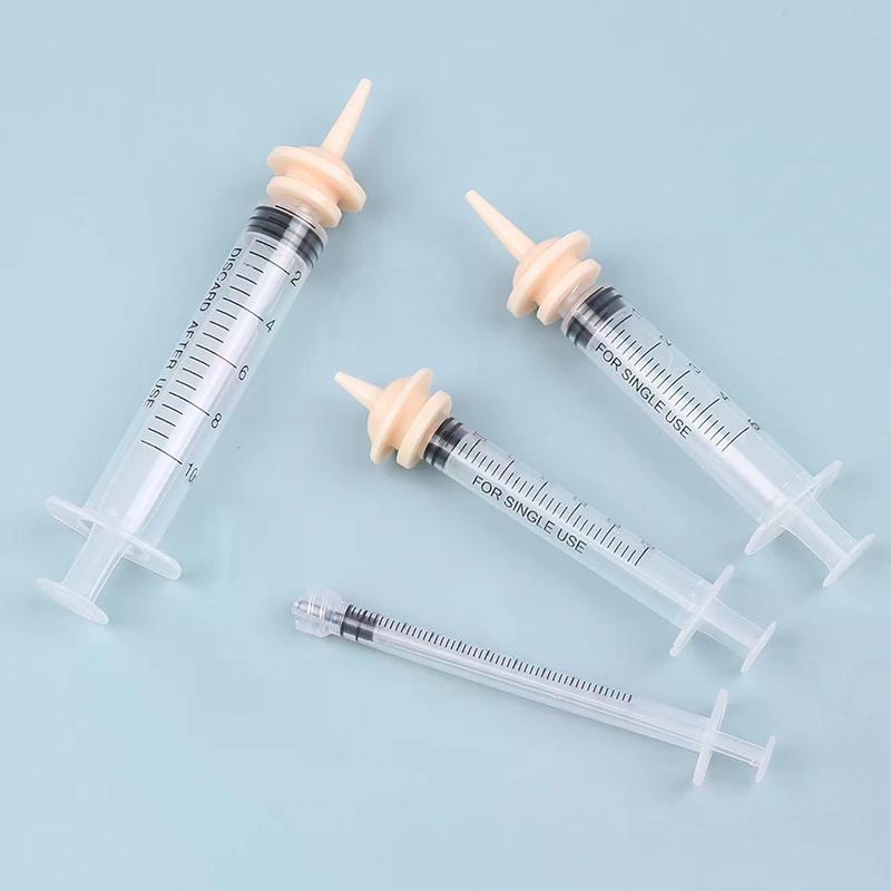 Newborn Pet Feeding Nipple For Dog Cat Hamster Feeding Pacifier For Medicine Feeding Pets Oral Syringe With Silicone Nipple