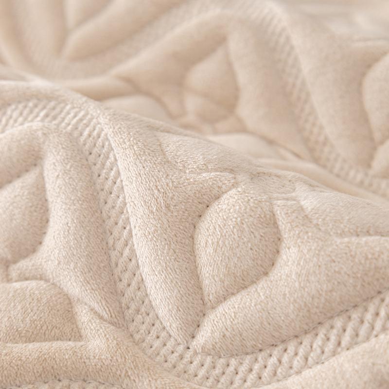 Winter Milk Velvet Sofa Cushion Solid Color Jacquard Sofa Cover Non-Slip Thickening Straight Row Sofa Cushion Cream Style Mat