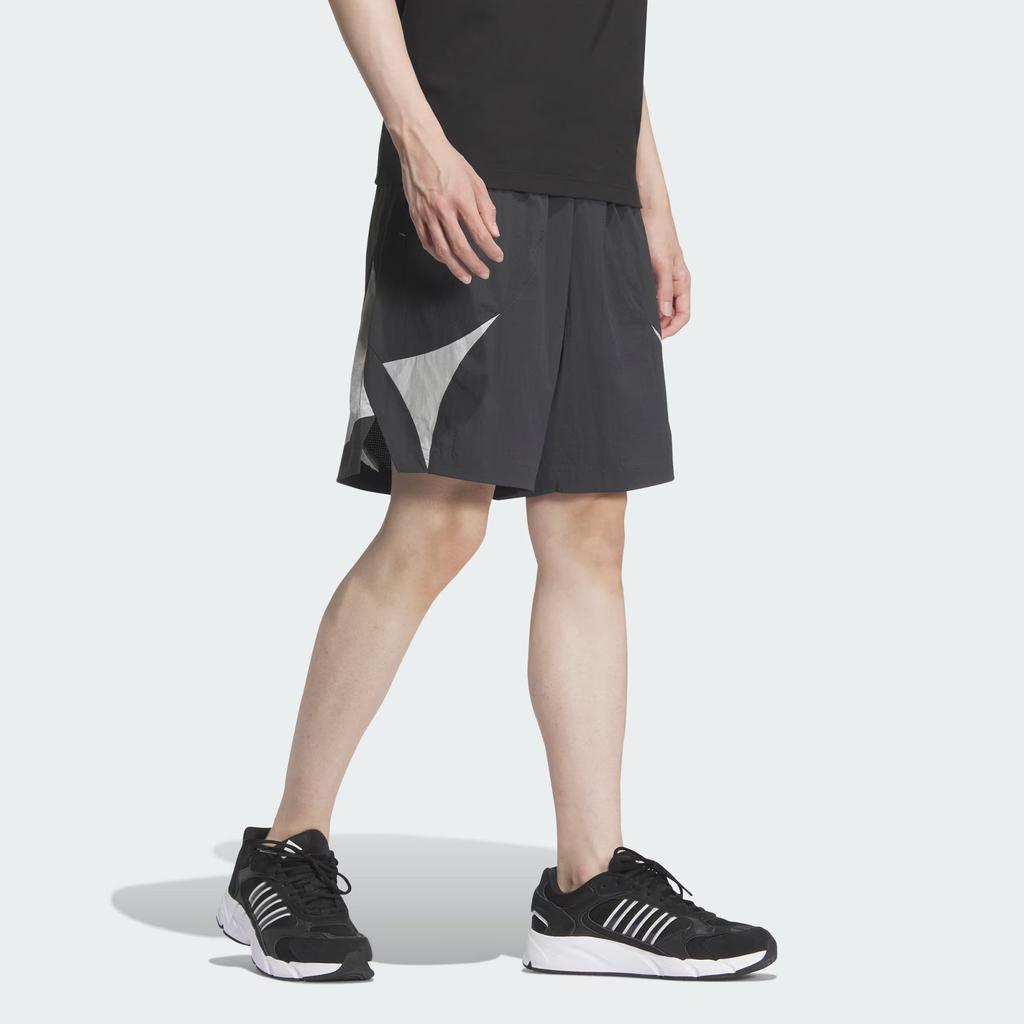 Adidas Future Style Color Block Drawstring Loose Fit Sports Casual Shorts Men Shorts Carbon-Black Light-Gray JL9995