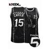 Horký výprodej Retro Carter 15 Raptors Černý Blesk Potisk Dres Streetwear Fanouškovský Basketbalové tílko Pánské a dětské