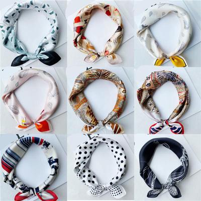 53*53cm čtvercový hedvábný šátek dámská móda tištěný malý šátek na krk kancelářský dámský pásek do vlasů Folar kapesník Dámský kapesník šátek