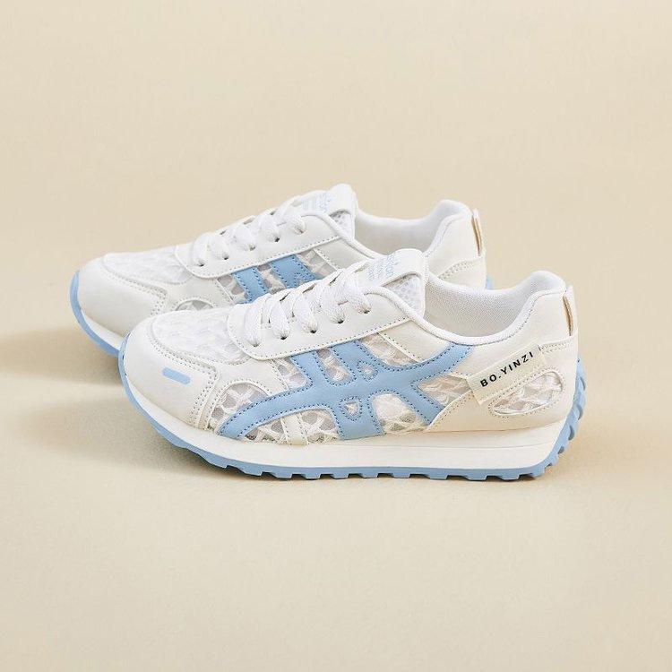 Mesh breathable sports shoes women's 2025 new summer hollow little white German training shoes versatile casual running mesh shoes