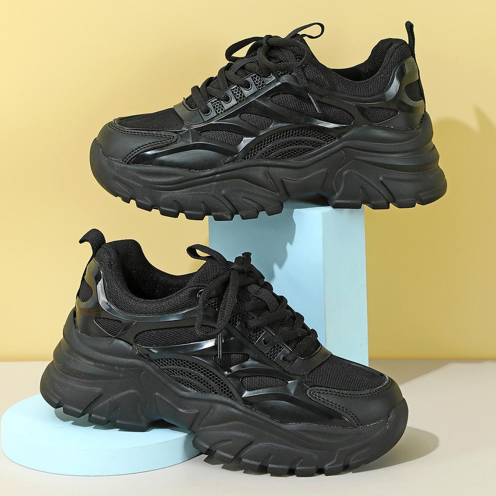 Chaussures dad épaisses à plateforme, chaussures de sport décontractées quatre saisons, chaussures tendance d'extérieur respirantes et confortables