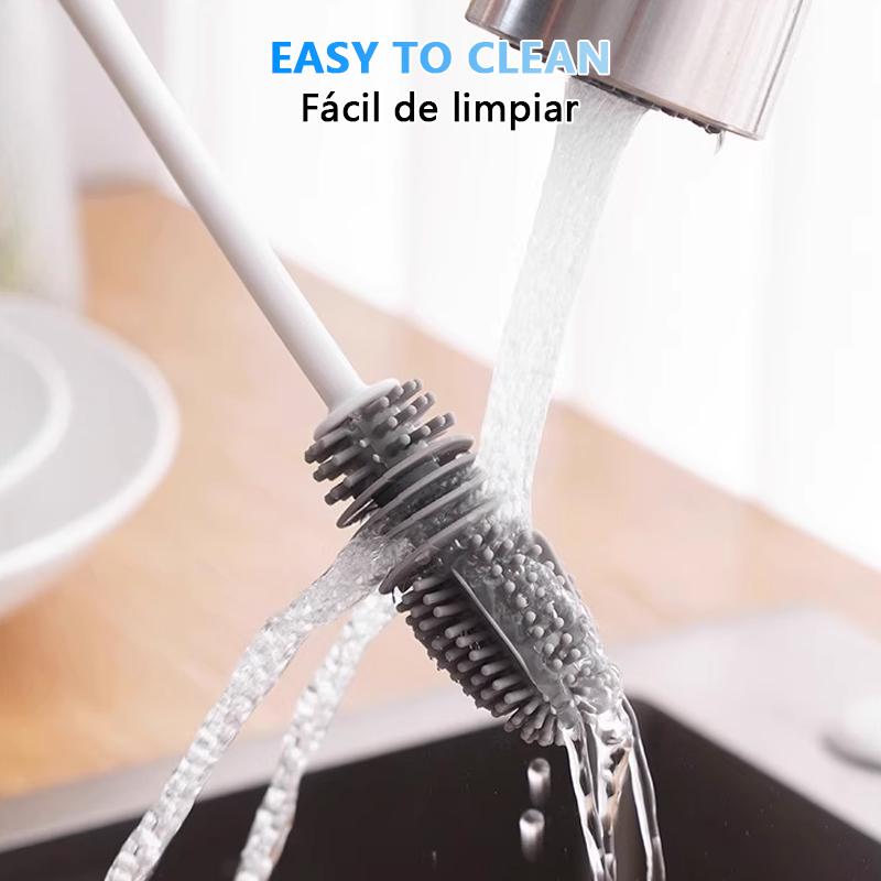 Silicone Milk Bottle Brush Cup Cleaner Glass Cleaner Kitchen Long Handled Beverage Bottle Glass Cup Cleaning Brush