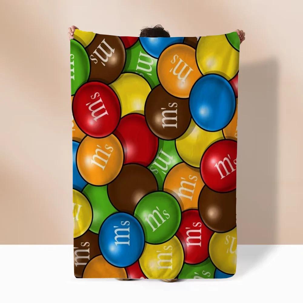 M&M's Lustige Decke für Sofas Luxuriöse Bettwäsche Strandtuch Bettdecken Charaktere Flauschig Kariert Wohnkultur Überwurf Knie Weich Nickerchen