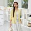 Women's Long Sleeve Cardigan Crew Neck Business Casual Knit Top