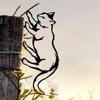 Charmantes 1-teiliges Metall-Katzenschild, entzückender Katzen-Gartenstecker, eine bezaubernde Katzendekoration und Metall-Gartenkunst, die den rustikalen Charme verstärkt
