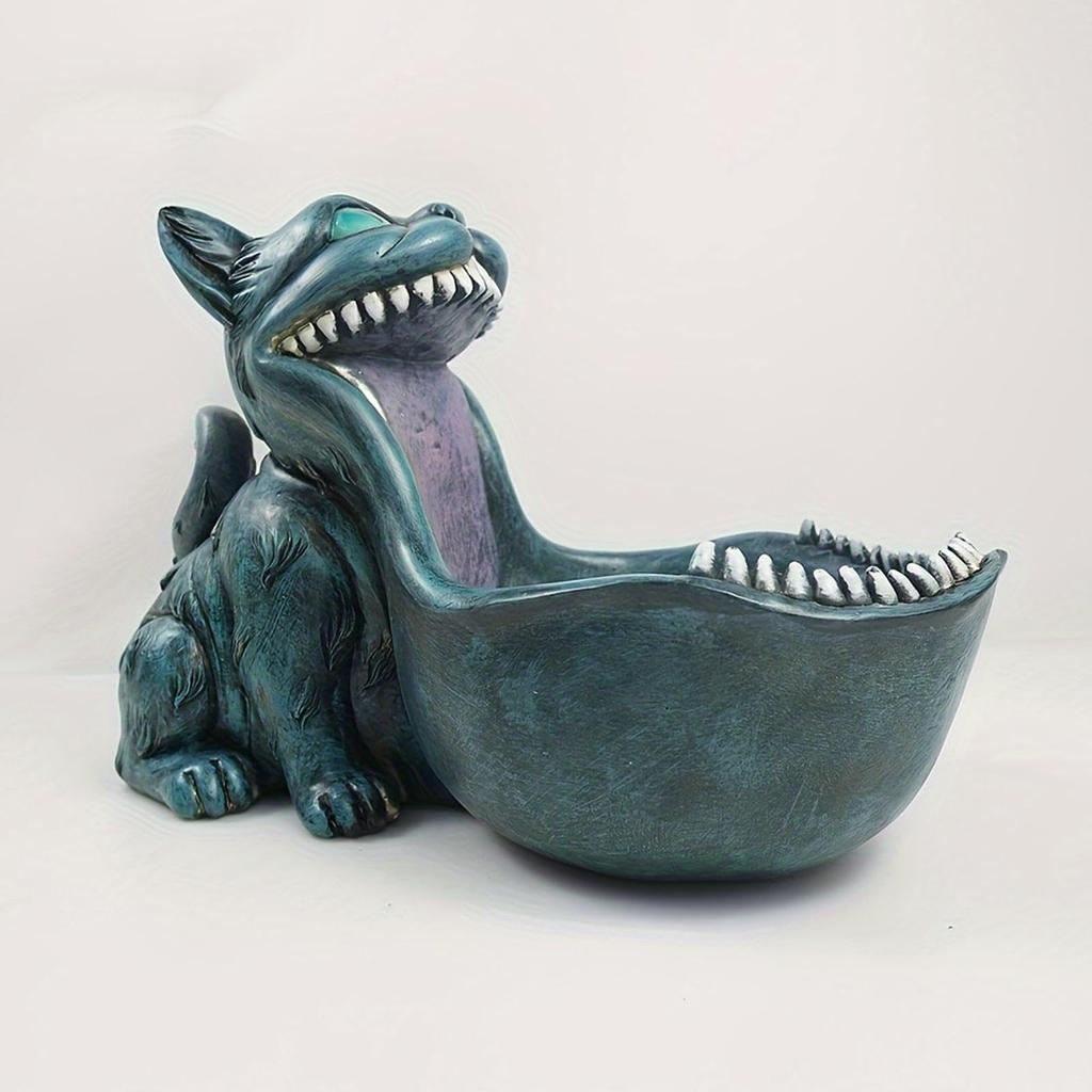 Bonbonschale Statue Große Süßigkeitenschale für Schreibtisch Schlüsselschale für Eingangstisch Zimmerpflanzgefäß Dekorative Schalen für Zuhause Großes Maul Geschenke