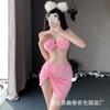 Sexy Lingerie Sexy Suspender High Waist Slit Nightclub Nightdress Short Skirt Passionate Free Suit