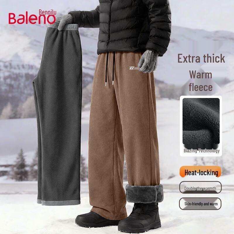 Baleno Men s Winter Loose Fit Fleece Lined Straight Leg Pants 2XL