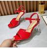 High Heel Women's Transparent Buckle Sandals