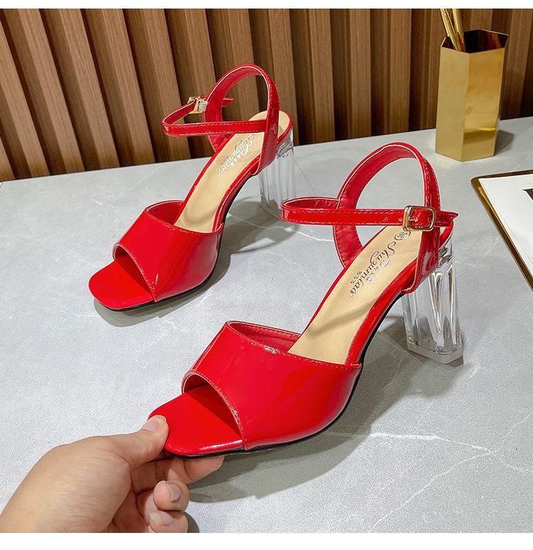 High Heel Women's Transparent Buckle Sandals