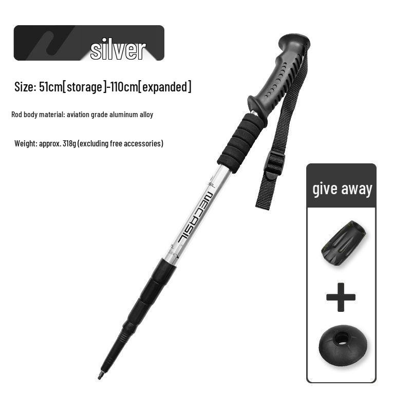 Newcastle Aluminum Alloy Shock-Absorbing Straight Handle Trekking Pole (Four-Section, Telescopic) G103