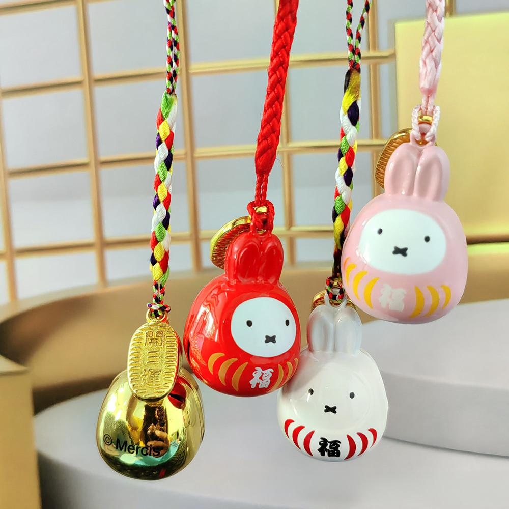 Kawaii Miffy New Small Bell Pendant Cartoon Rabbit Japanese Style Braided Rope Mobile Mobile Phone Chain Girl Birthday Gift