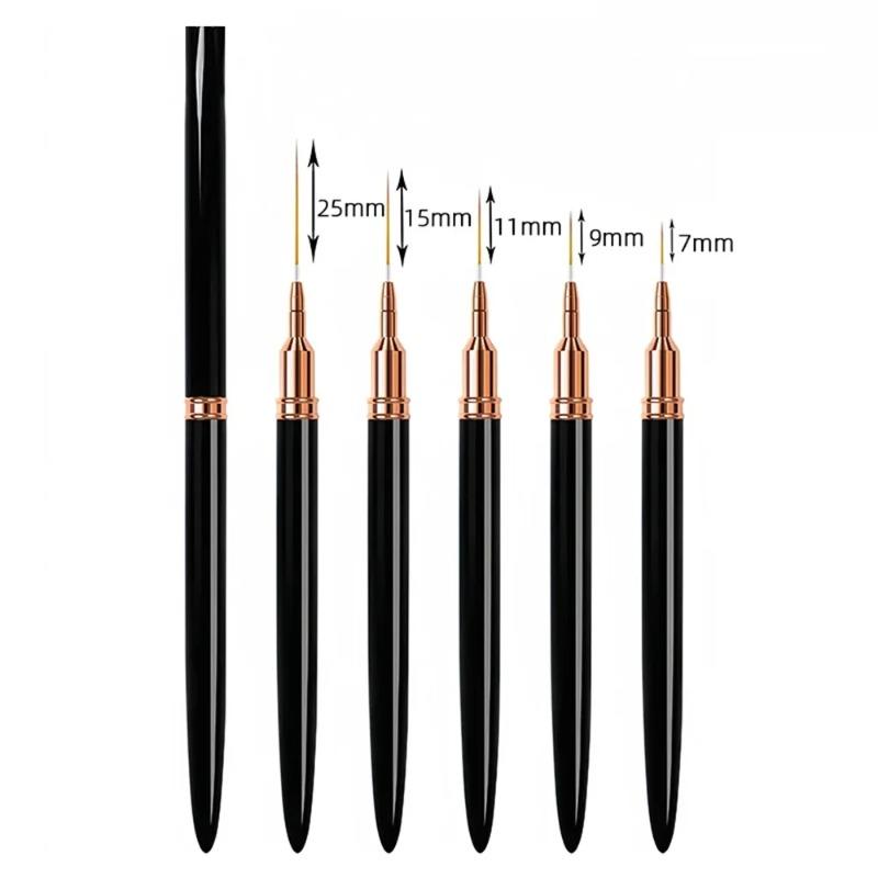 Pluma Pincel para Uñas 5 uds/set Set de Pinceles Liner para Uñas Larga Raya Dibujo Profesional