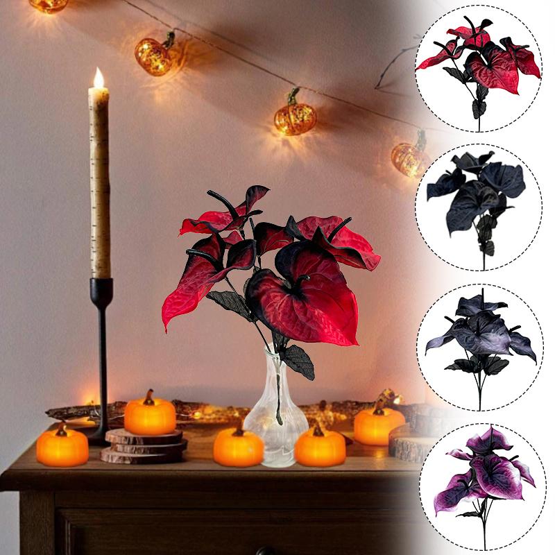 Halloween Plastics Arrange Props Bouquet Home Simulated Horseshoe Lotus Ornament Multiple Colors Desktop Table Party Decoration