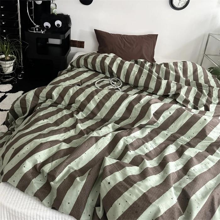 Bettwäsche Bettbezug Streifen Jungen Mädchen Einzelgröße Queen-Size Bettbezug Kissenbezug Bettwäsche Erwachsene Mode Heimtextil Nordisch Sling