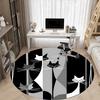 1pc Cat Pattern Office Round Area Rug, Indoor Mat Suitable For Office, Under Office Chairs Bedroom Living Room Home Decor, Room Deco222