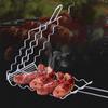Barbecue Grilling Basket 6 Hot Dogs Metal Barbecue Sausage Rack Grill Mesh Clip Holder Picnic