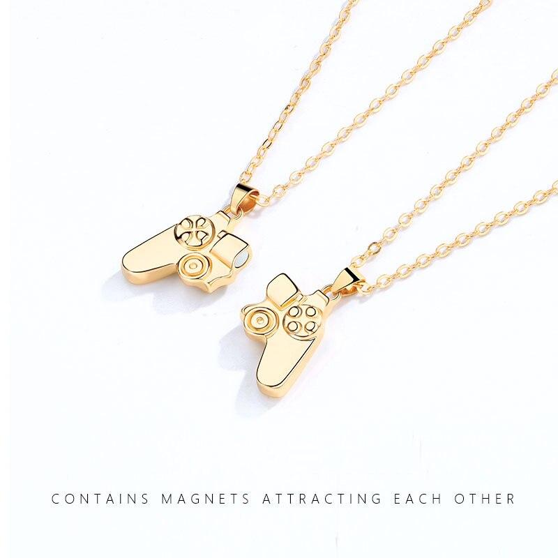 Fashion New Game Controller Couple Necklace A Pair Of Magnet Stone Men 'S And Women 'S Valentine 'S Day Pendant Necklace Gift