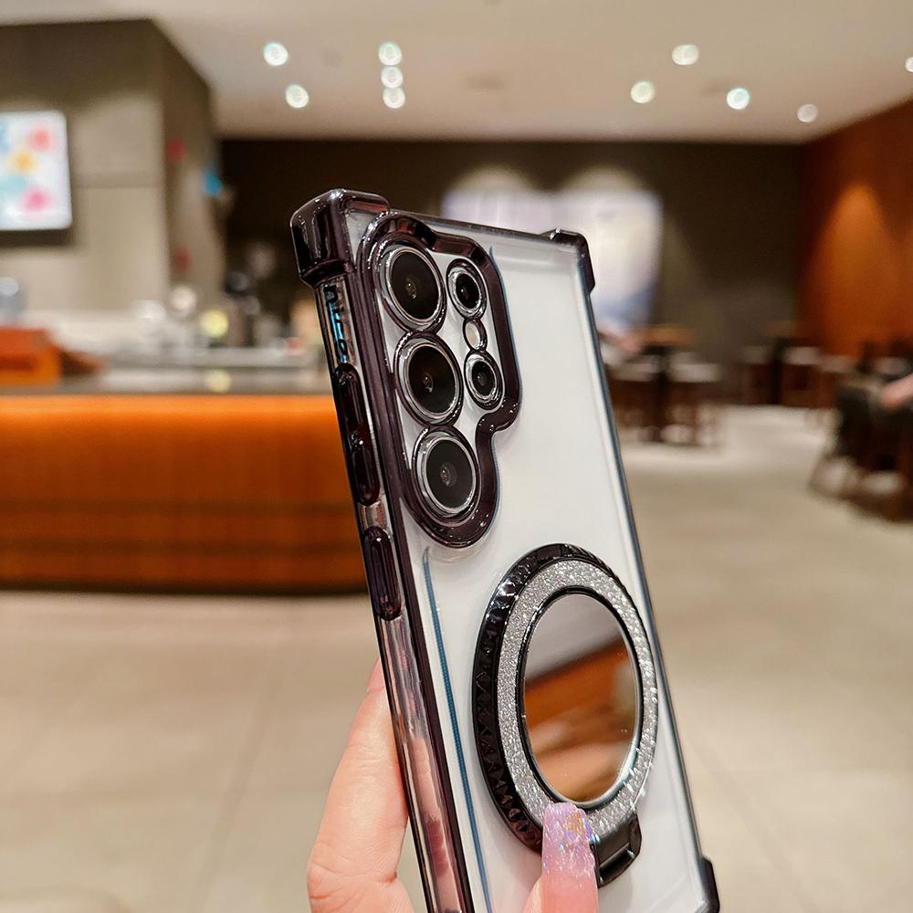 Beschichtung Spiegelhalter Ständer Weiches Silikon Vier Ecken Luftkissen Stoßfeste Schutzhülle für Samsung Xiaomi Poco Redmi
