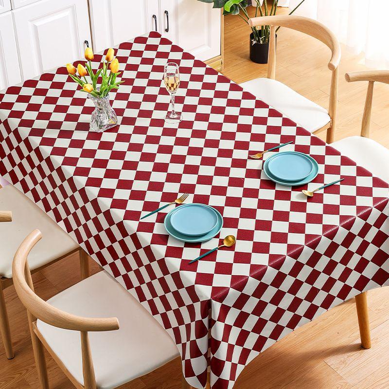 

European Retro Checkerboard Tablecloth Waterproof, Oil-Proof And Anti-Scalding Wind Coffee Table Cloth Plaid Dining Table Mat 140*140cm