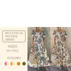 Nibunnoichi Style Botanical Floral Print Puff Resort [1/2style] Dress, Long, Casual, Sleeves, Style, Women's (Khaki, L)