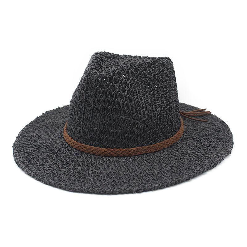 Straw Hat Summer Outing Sun Hat Hollow Western Cowboy Hat Jazz Hat Beach Visor