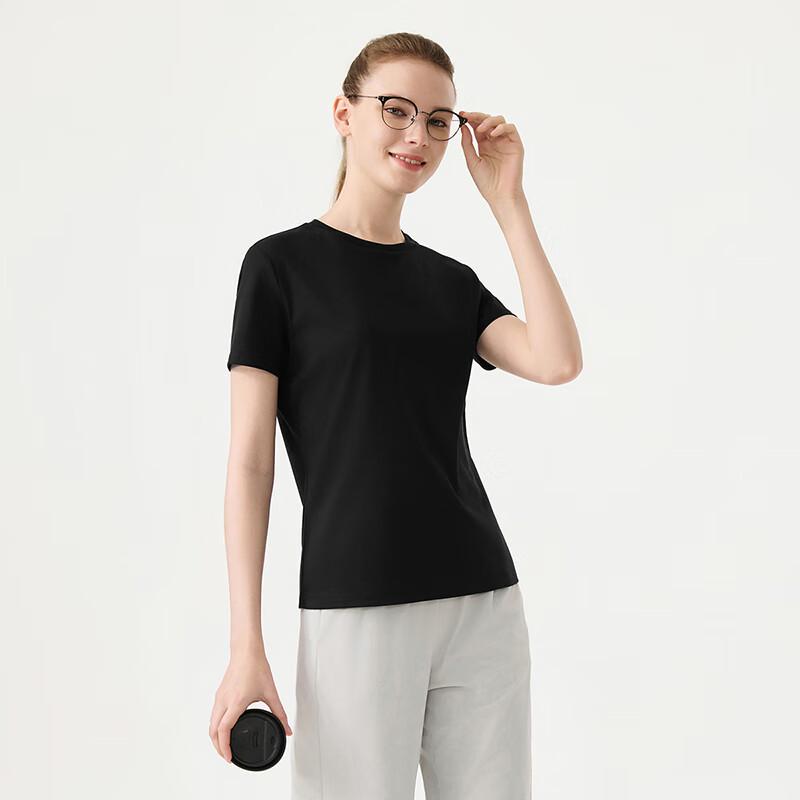 Tanboer Women's Slim Fit Round Neck Logo Print Short Sleeve T-Shirt