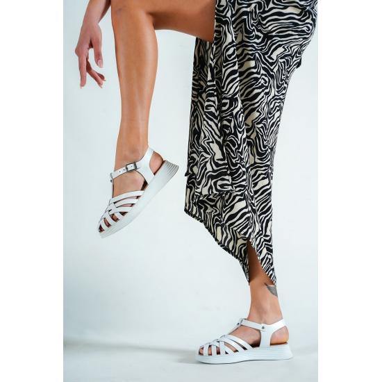 Chaussures et sandales Semelle en polyuréthane légère Cuir véritable Bleu Sandales en cuir pour femmes avec semelle extérieure