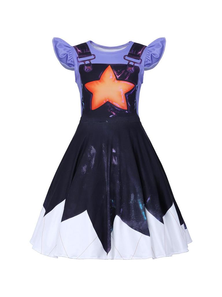 Vestido Lily de Poppy Playtime para Niñas con Mangas Voladoras para Cosplay