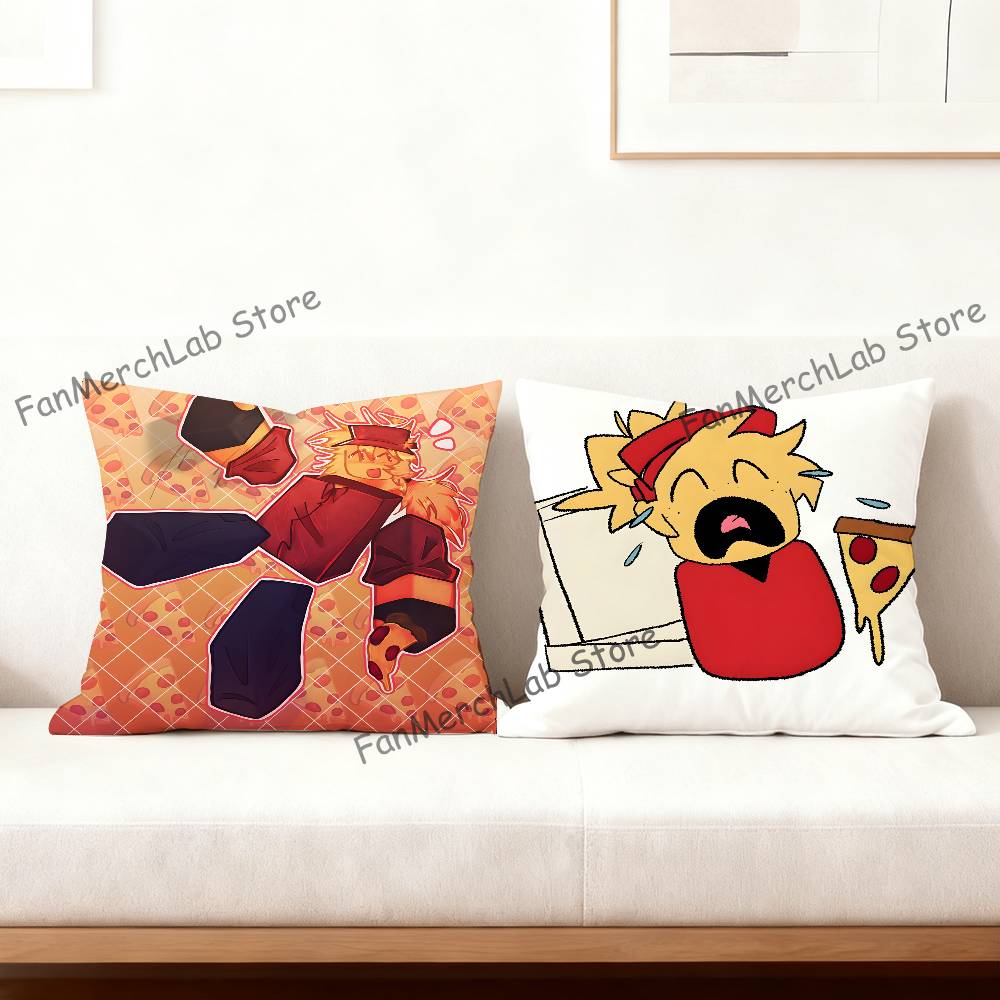 EElliot Anime Pizza Pillow Covers Cartoon Sofa Decorative Home Doublesided Printing Short Plush Cute Cushion Cover