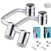 Universal Swivel Faucet Mechanical Arm Bathroom Sink Faucet Nozzle Extender Rotatable Full Copper Faucet Aerator Dual Outlet