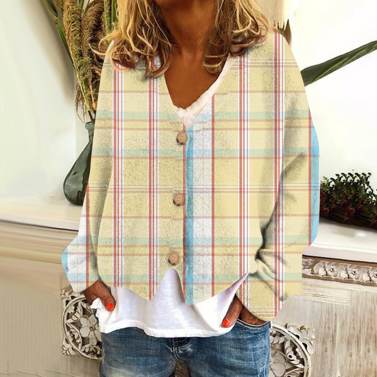 

Жіноча модна коротка куртка, повсякденний однобортний плюшевий топ з довгими рукавами в клітку M