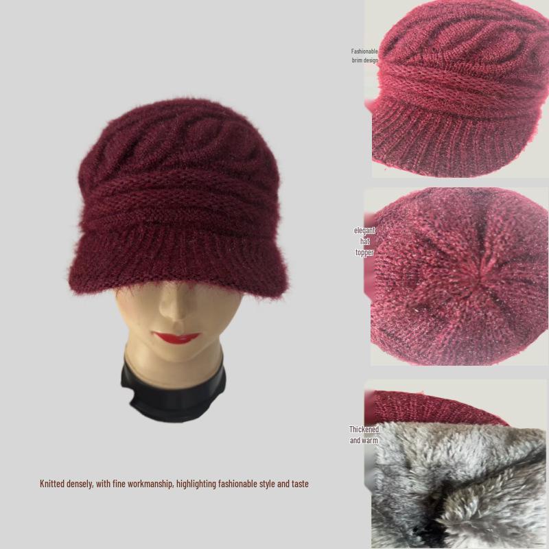 Women's Winter Warm Knitted Wool Beret and Scarf Set