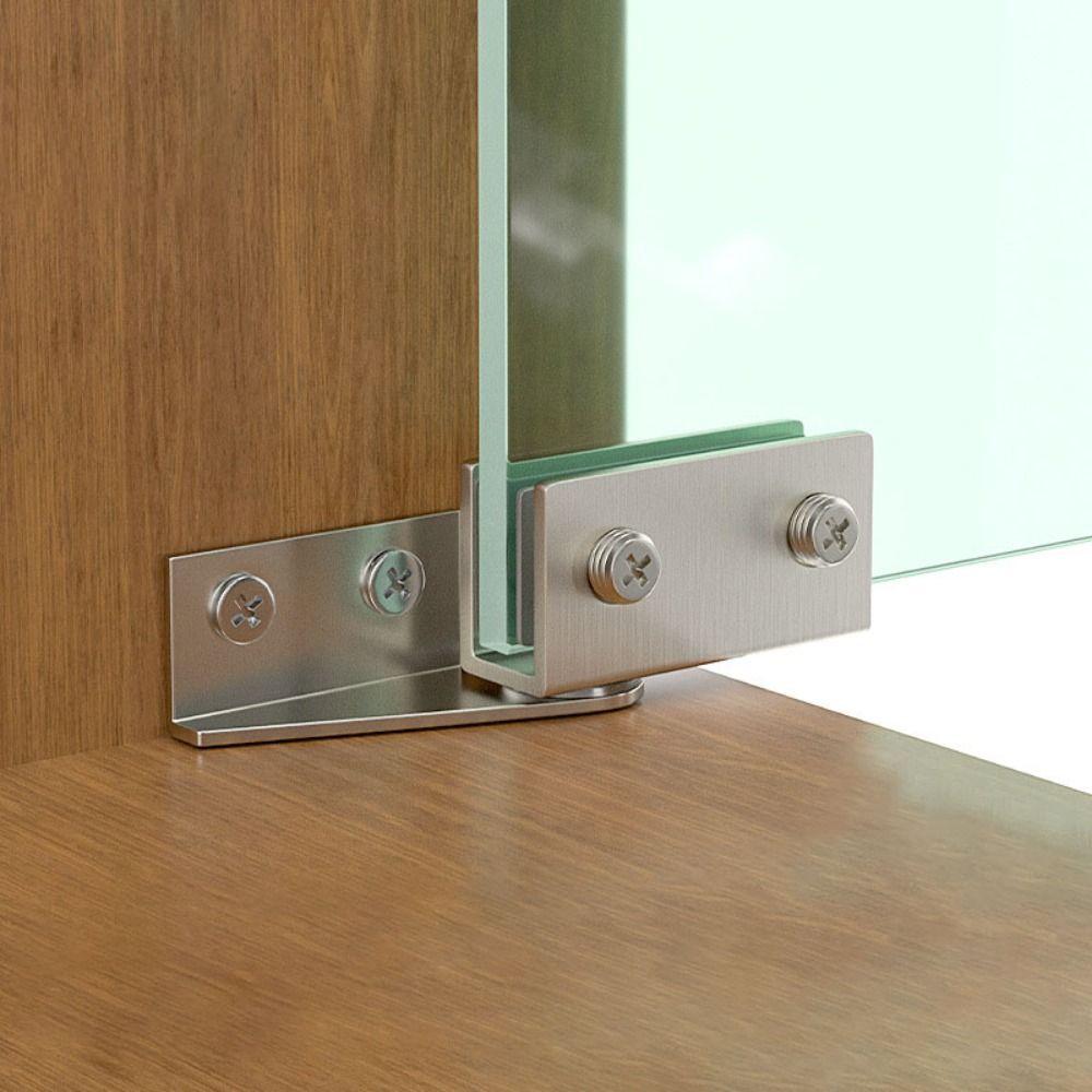 Non-perforated Glass Door Hinge Side Mounted Cabinet Glass Hinge  Kitchen Shelves