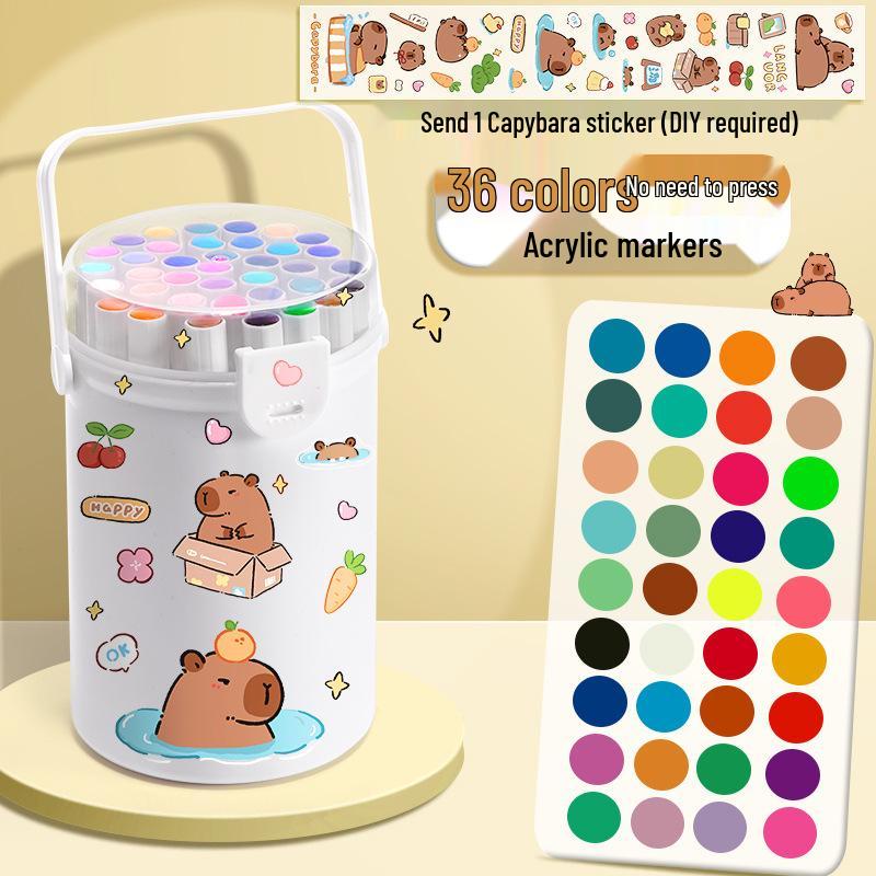 Eco-Friendly Washable Capybara Acrylic Markers for Kids' DIY Crafts