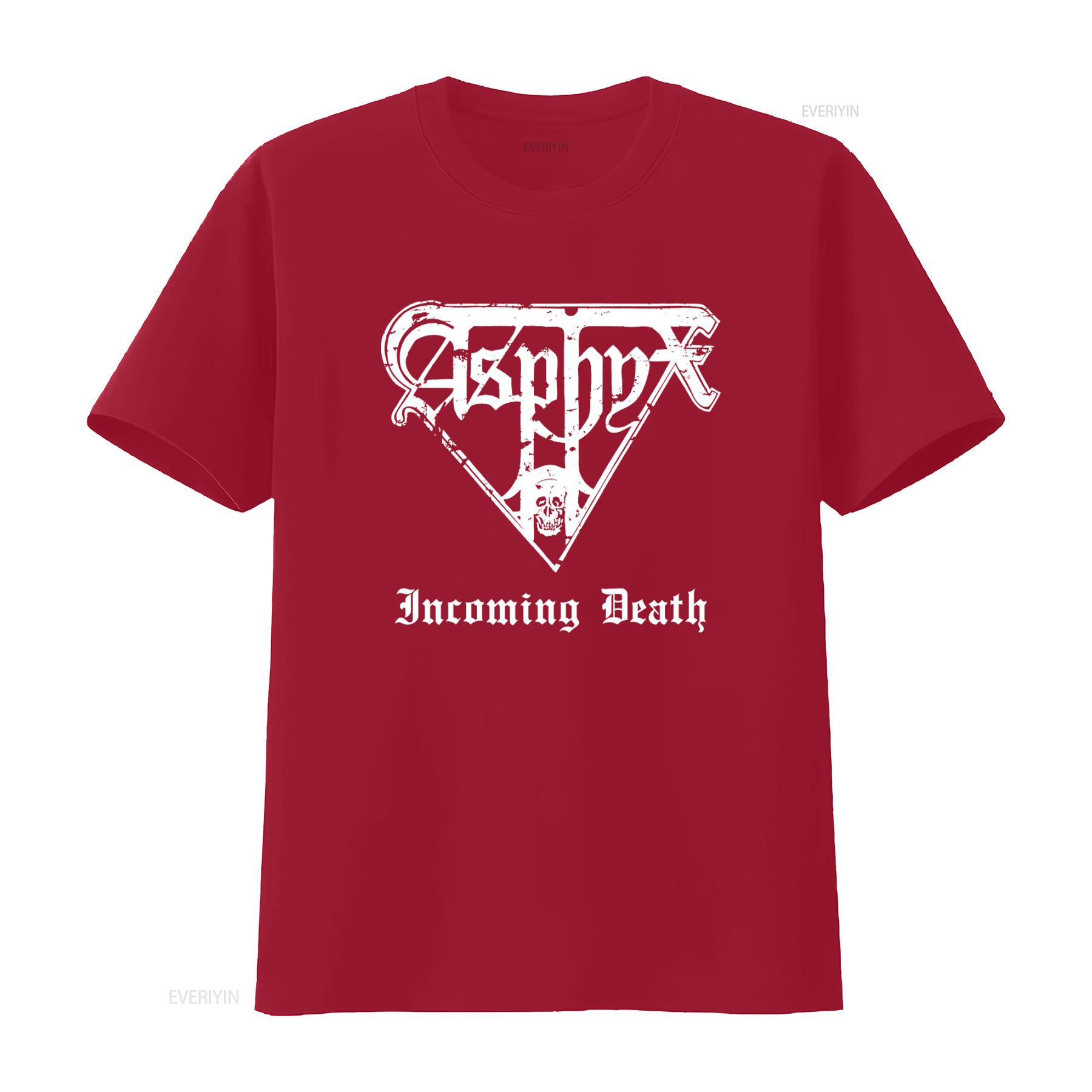 Asphyx Incoming Death T Shirt Heavy Metal Band Design Skull Art Perfect for Rock Fans S Size vintage Washed streetwear graphic S