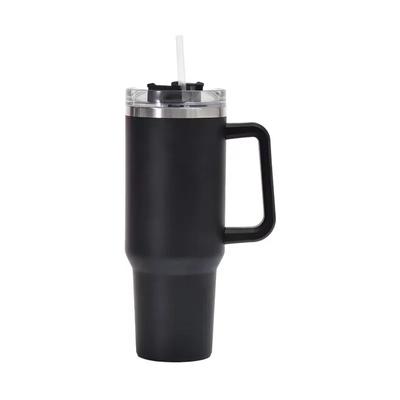 1.2L Cup Car Coffee Mug with Handle Lid Straw Vacuum Thermos Cup Stainless Steel Double Wall Keep Cold Water Bottle Wholesale