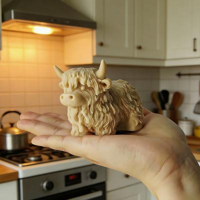 Forma de Gelo Vaca das Terras Altas Molde de Gelo de Silicone Flexível Formato de Animal Criador de Gelo Criativo para Whiskey Cocktails
