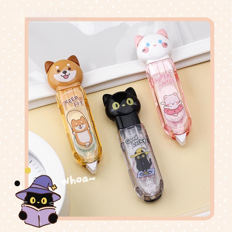 1/4 Stück Niedliches Tier Drucktyp Klebeband Cartoon Design Mini Tragbare Größe 5mm*6m Stiftform DIY Papierarbeiten Kunst