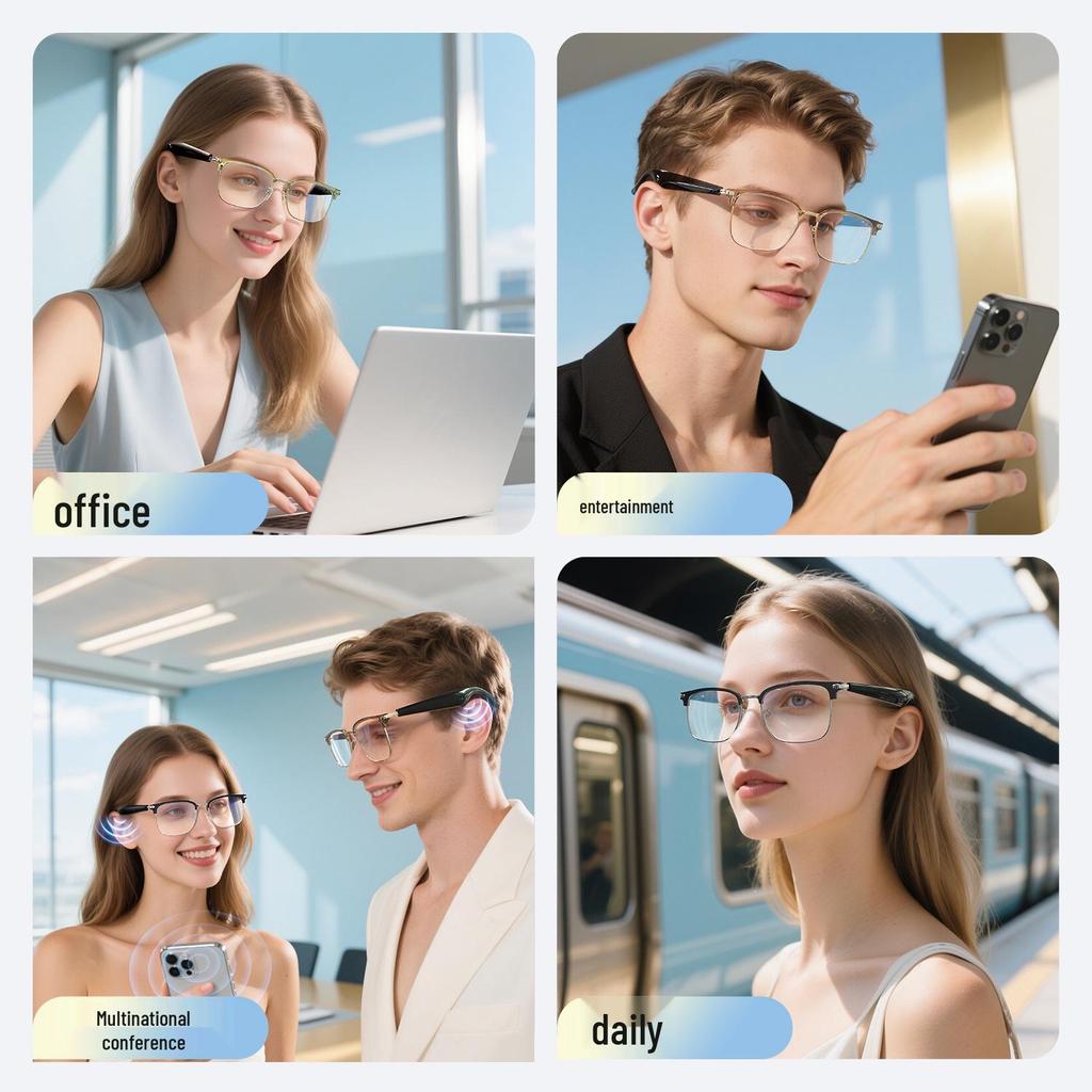 AI-Powered Bluetooth Translation Glasses: Real-Time 100+ Language Support, Music & Calls