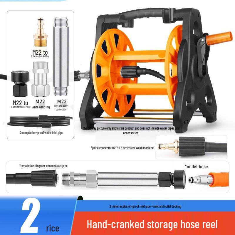 High-Pressure Water Hose Reel & Storage Rack for Car and Household Cleaning