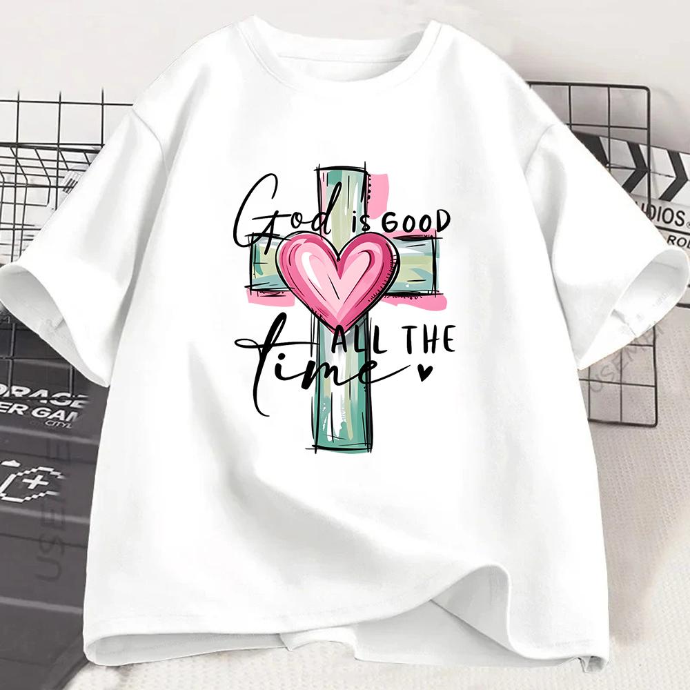 God Is Good All The Time T Shirt Christian Cross Graphic Tee Faith Based Top Religious Apparel Spiritual Praise Clothing