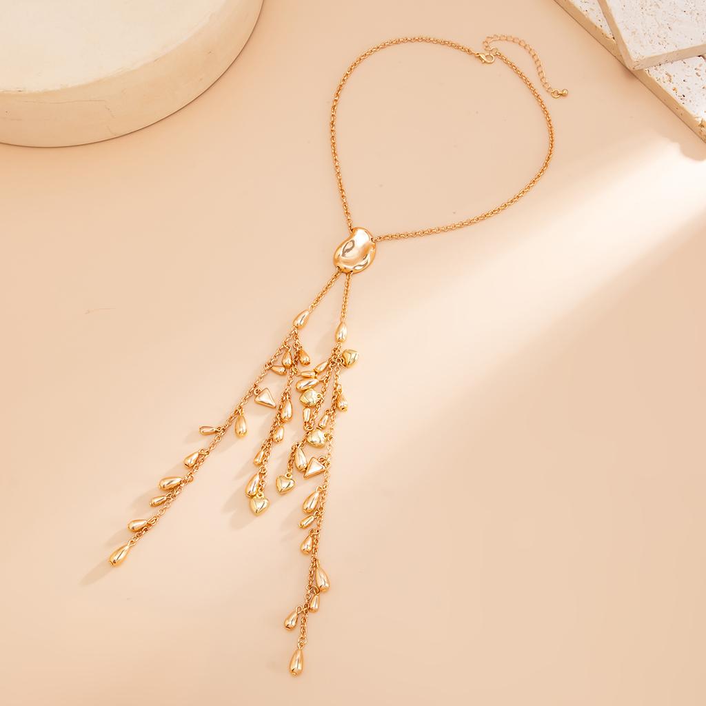 Hip-Hop Feng Shui Drop Love Fringed Necklace, Irregular Design Ccb Pendant Long Necklace