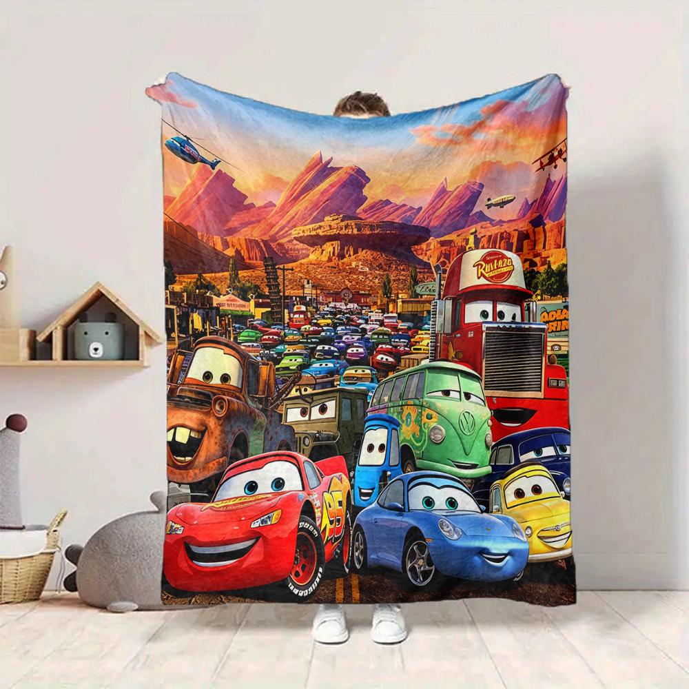 1Pc Cars Movie Poster Artwork Blanket Soft And Comfortable Casual Warm Camping Travel Christmas Halloween Xmas Gift M924246
