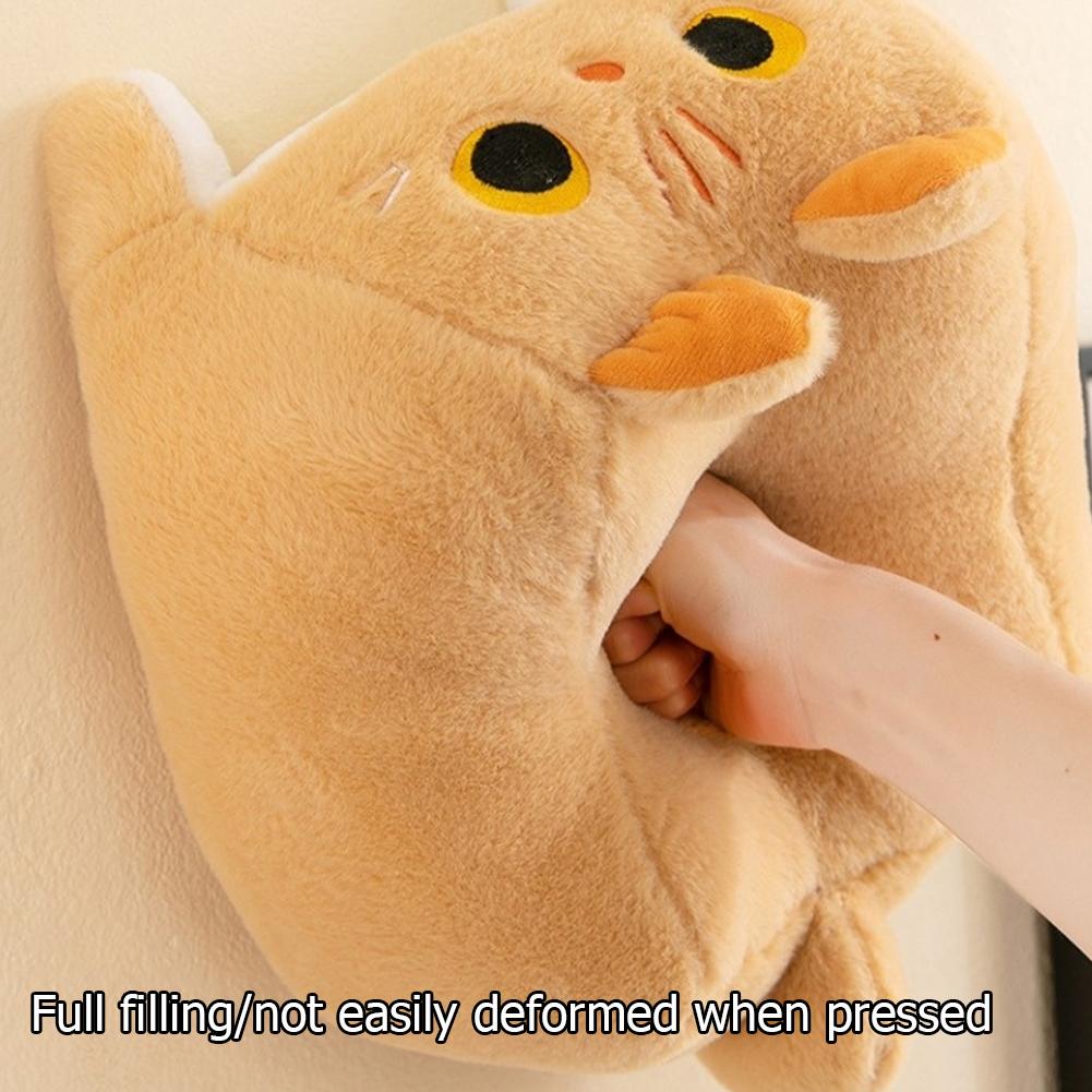 Square Cat Pillow Plush Toy Kawaii Black Cat Cushion Fluffy Soft Stuffed Animal Doll For Kids Home Decor Gift