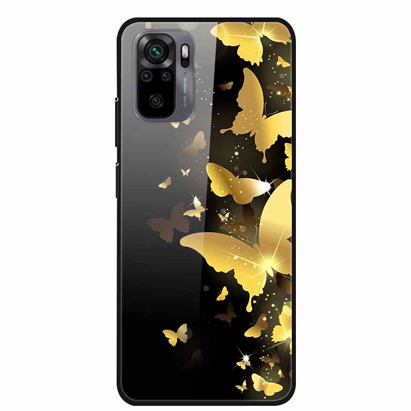 Edzett Üveg tok Redmi Note 10 Pro-hoz Fedél Kemény tok Xiaomi Redmi Note10 5G Telefon Tokhoz Note10 Pro Fundas TPU Lökhárító