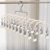 20 Clips Heavy Duty Stainless Steel Laundry Hanger - Windproof Non-Slip Multi-Clip Drying Rack for Socks, Underwear, Bras