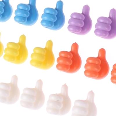 20 Stuks Handvormige Rubberen Houder Siliconen Duim Muurhaak Kabelbeheer Draadorganizer Multifunctionele Muurhangers Haken